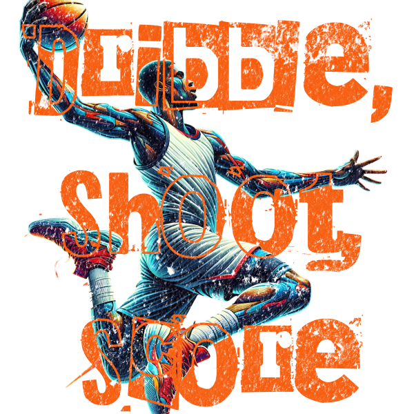 Dribble, Shoot, Score Basketball T-shirt (1) copy